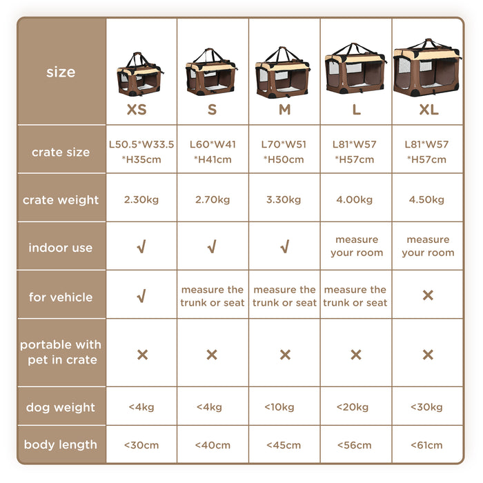 Foldable Pet Carrier with Soft Cushion - Spacious and Durable Travel Dog and Cat Bag, 50x70x51 cm, in Elegant Brown - Ideal for Small Pets Comfort and Transportation