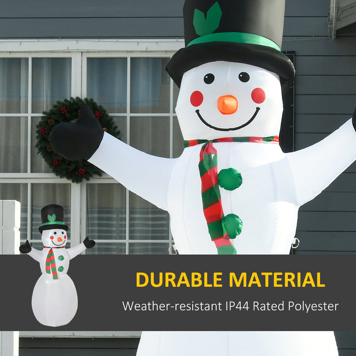 Inflatable Snowman Holiday Display - 1.8m Tall, Durable White Polyester Material - Festive Outdoor Decor for Winter Celebrations
