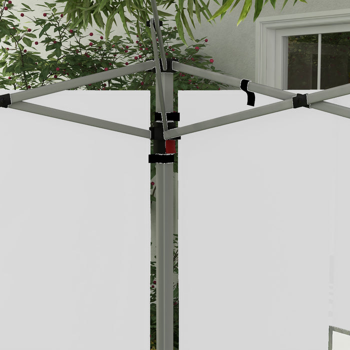 Gazebo Side Panels with Windows - 3x3m / 3x4m Pop Up Gazebo Compatible Replacement Set, 2-Pack in White - Outdoor Shelter Privacy and Weather Protection