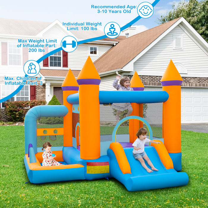 Air Bounce - Jumping Castle with Ocean Ball Pool and 735W Blower for Children - Fun and Entertainment Playground Equipment for Kids