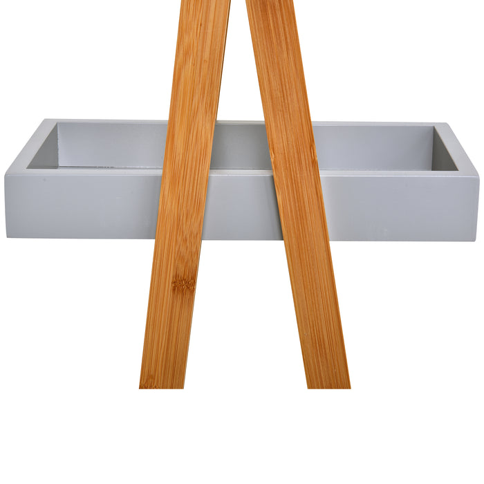 3-Tier Bamboo Bathroom Storage Unit - Slim Freestanding Shelving, A-Frame Toilet Rack - Space-Saving Organizer for Small Bathrooms