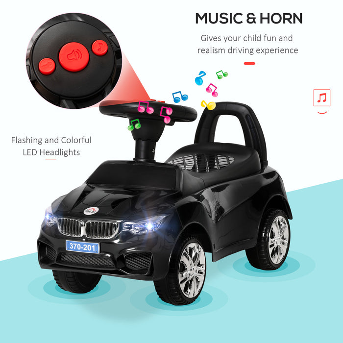 Baby Toddler Ride-On Walker - Foot-Powered Sliding Car for Kids, Black Finish - Encourages Motor Skills and Independence for Youngsters