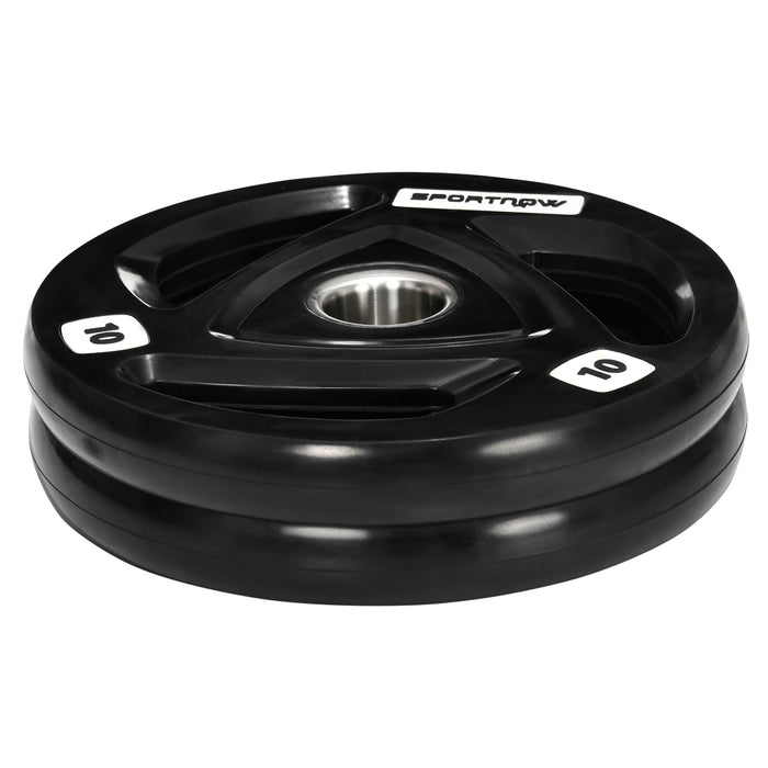 Tri-Grip Olympic Barbell Weight Plates - Rubber Coated 10kg Set with 2'' Holes for Lifting and Strength Training - Ideal for Home Gym Enthusiasts