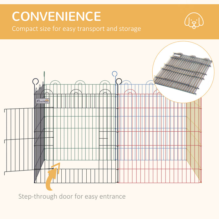 Pet Playpen Hexagon Enclosure - Durable Metal Dog and Puppy Crate with Exercise Fence and Door - Ideal for Indoor & Outdoor Pet Safety