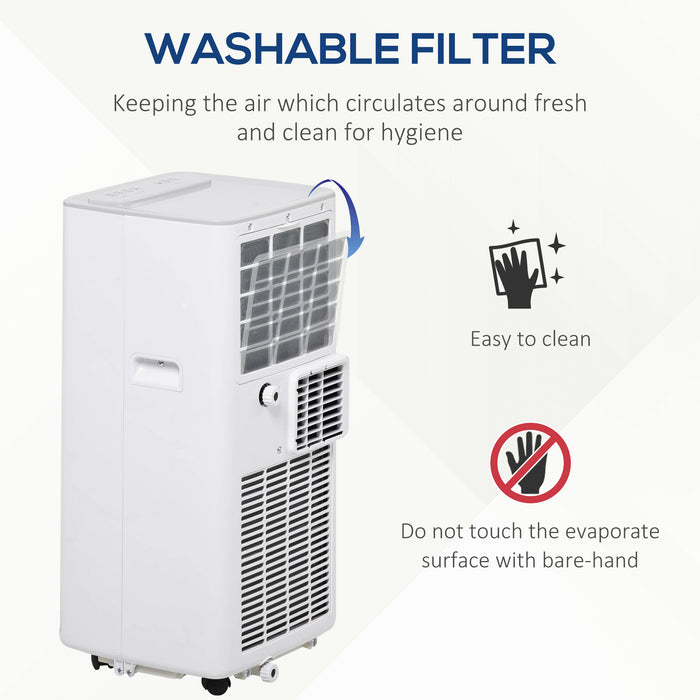 5000 BTU 4-in-1 Portable Air Conditioner - Cooling, Dehumidifying, Ventilating Functions with Fan - Includes Remote, LED Display, 24h Timer, Auto Shut-Down, Ideal for Small Rooms
