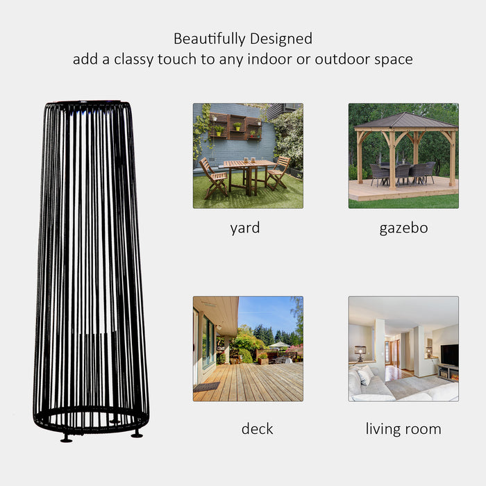 Solar-Powered Wicker Lantern - Woven Resin Patio Garden Lights with Auto On/Off Feature - Ideal for Porch, Yard, Lawn, and Courtyard Ambiance