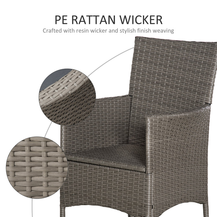 2-Seater Rattan Armchair - Outdoor Patio Dining Chair with Cushions and Armrests - Ideal for Garden Comfort and Entertaining Guests