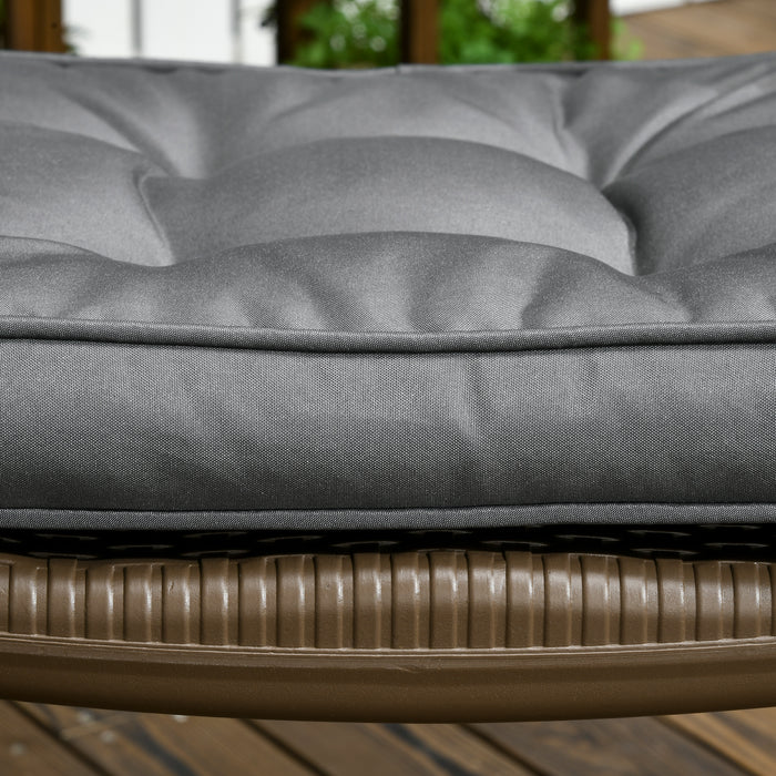 Outdoor Chair Comfort Pad - Grey Garden Seat Cushion with Ties, 40x40cm - Replacement Dining Chair Pad for Patio Furniture