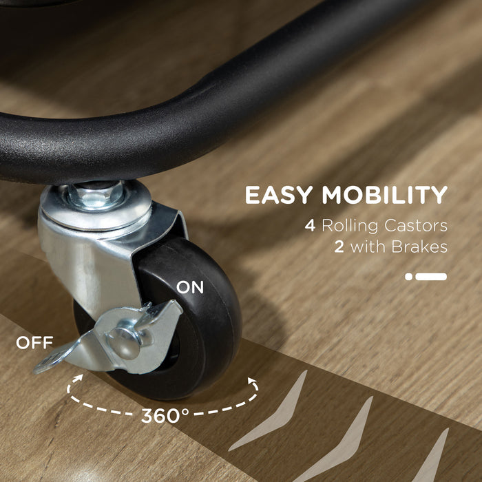 3-Tier Utility Rolling Cart with Mesh Baskets - Versatile Kitchen Organizer with Hooks & Dividers - Space-Saving Solution for Living Room, Laundry Area