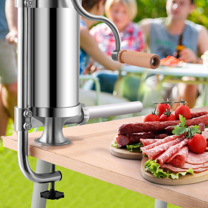 3L Vertical Sausage Stuffer - Stainless Steel Sausage Maker - Ideal for Home Chefs and Meat Lovers