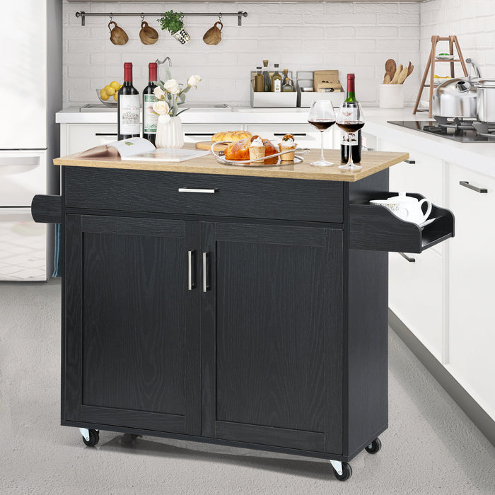 Kitchen Island on Wheels - Adjustable Shelf and Spacious Drawer for Additional Storage - Ideal for Expanding Kitchen Space and Organization