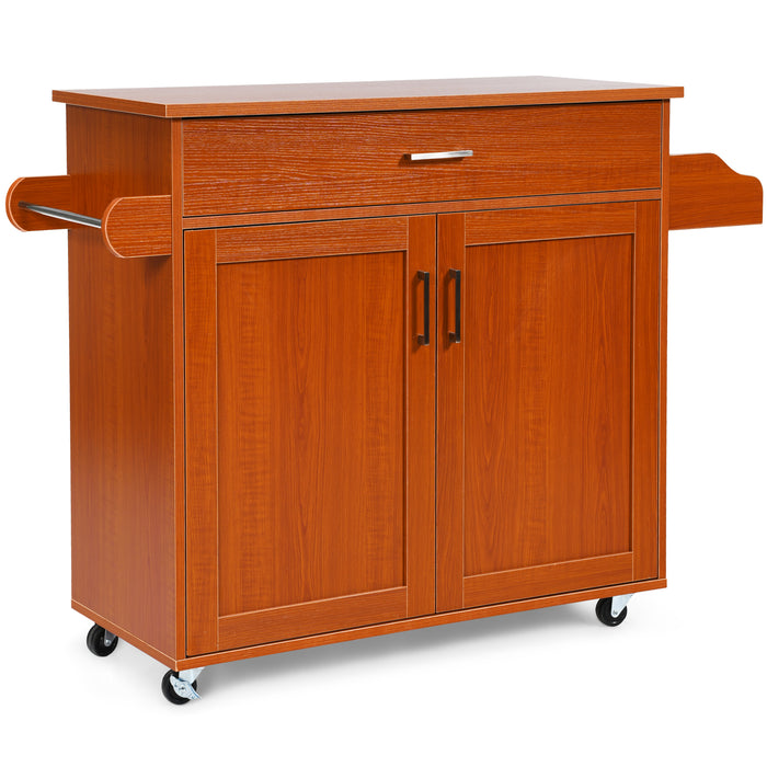 Kitchen Island on Wheels - Adjustable Shelf and Spacious Drawer for Additional Storage - Ideal for Expanding Kitchen Space and Organization