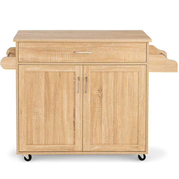 Kitchen Island on Wheels - Adjustable Shelf and Spacious Drawer for Additional Storage - Ideal for Expanding Kitchen Space and Organization