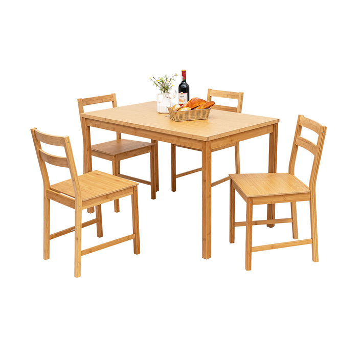 Non-Specifed Brand - Dining Room Set With Non-Slip Foot Pads in Natural Finish - Ideal for Elegant Home Dining Spaces