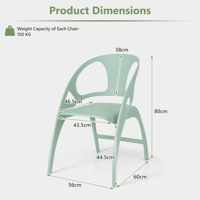 Set of 2 Folding Chair - Portable White Chair with Armrest and Backrest - Ideal for Outdoor Events, Office Use, and Compact Spaces