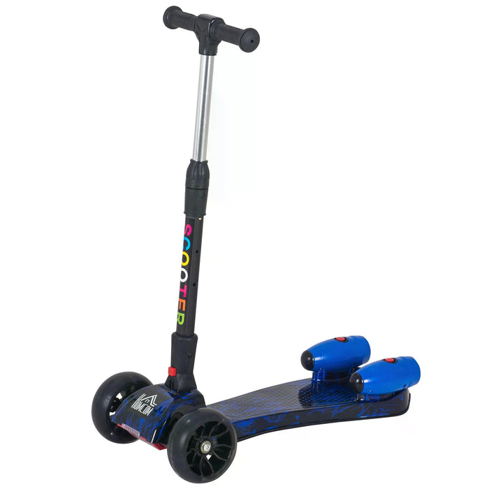 Kids 3-Wheel Scooter with Flashing Wheels & Music - Adjustable Height, Water Spray, Foldable - Fun & Cool Outdoor Play for Children