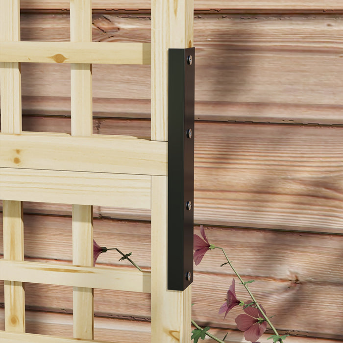 Wooden Raised Garden Bed with Trellis - Drainage Holes, Climbing Plant Support - Ideal for Growing Vegetables and Flowers in Small Spaces
