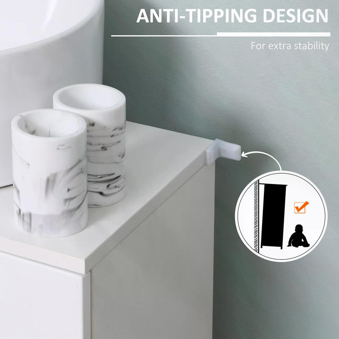 Under Sink Storage Cupboard - Bathroom Vanity Cabinet with Pedestal Design & Adjustable Shelf - Ideal Space Saver for Organizing Toiletries