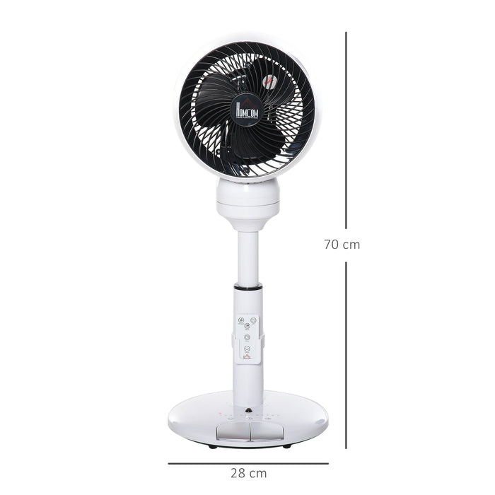 28'' Air Circulator Fan with Remote Control - 3 Speeds, 3 Modes, 70° Oscillation, 90° Vertical Tilt, Height Adjustable - Ideal for Home and Office Comfort in Black & White