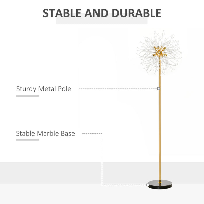 Tall Modern Floor Lamp with Dandelion-Inspired Shade - Elegant Lighting Solution for Home Interiors - Ideal for Living Rooms and Cozy Spaces