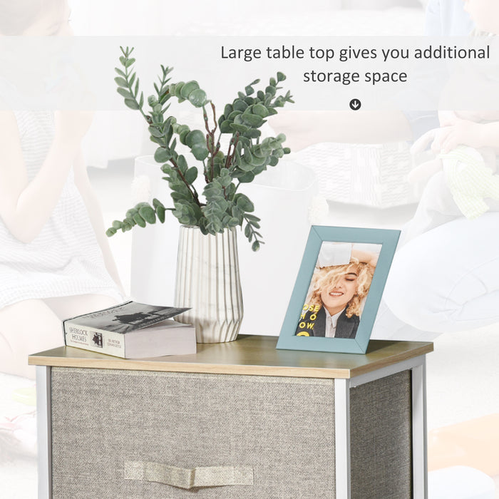 3-Tier Vertical Linen Drawer Storage Cabinet - Metal Frame Dresser Tower with Adjustable Feet - Ideal Organizer for Living Room, Bathroom, Kitchen
