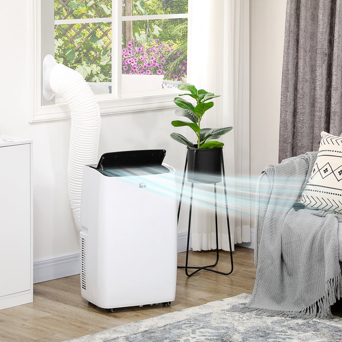 14,000 BTU Portable Air Conditioner with Dehumidifier - Cooling Fan for Spaces Up to 430 SqFt, LED Display, 24Hr Timer, Remote Control - Ideal for Large Rooms & Office Spaces, White