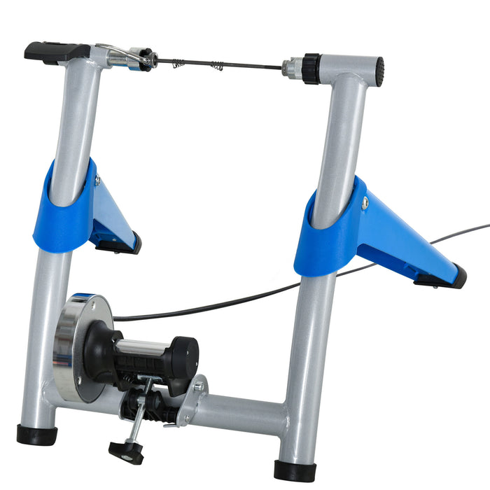 8-Level Steel Indoor Cycling Trainer - Stationary Exercise Bike Stand with Adjustable Resistance, Blue - Ideal for Home Cardio Workouts and Training