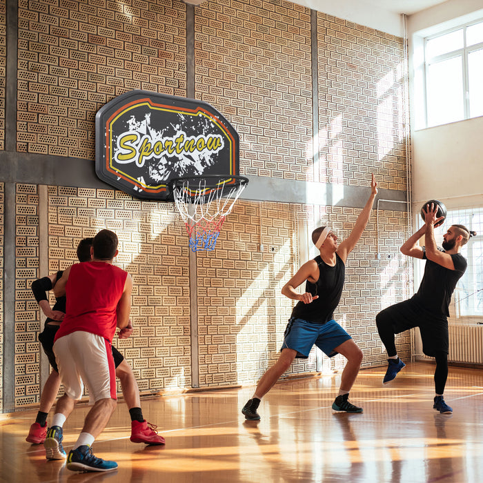 Mini Basketball Hoop with Wall Mount - Durable Backboard for Indoor & Outdoor Use, Kid and Adult Friendly - Comes in Vibrant Red & Yellow Colors
