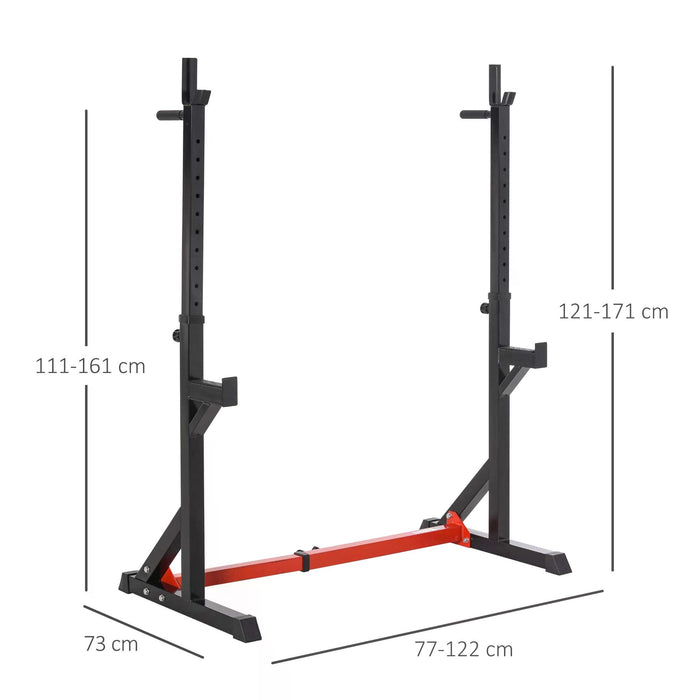 Adjustable Squat & Dip Rack Stand - Heavy-Duty Barbell Rack for Weight Lifting & Bench Press - Multifunctional Fitness Station for Home Gym Workouts