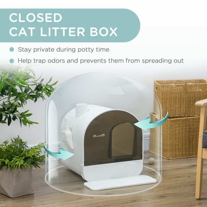 Hooded Kitten Litter Box with Lid - Includes Scoop, Charcoal Filter, and Flap Door - Ideal for Privacy and Odor Control in Cat Care