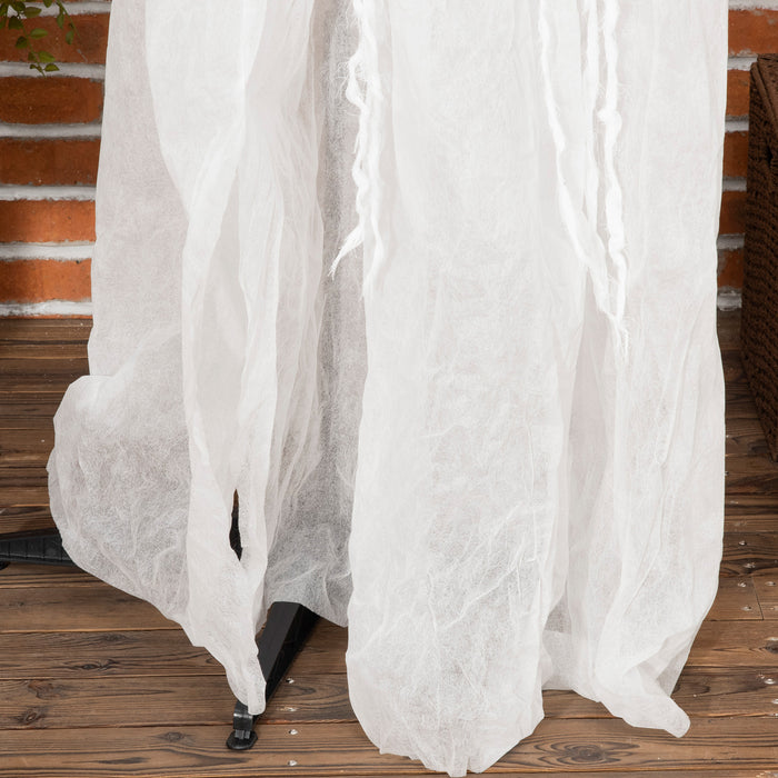 White Witch with Pumpkin Head - 72" Halloween Decoration, Light-Up Eyes, Motion-Activated Standing Skeleton Ghost Prop - Ideal for Haunted House and Seasonal Decor