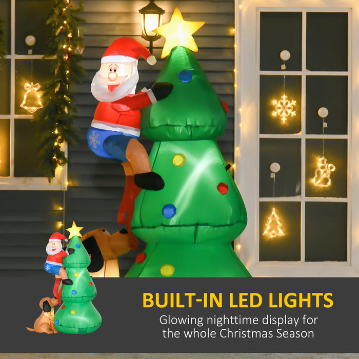 Inflatable 1.8m Christmas Tree with LED and Santa Dog - Holiday Decor for Indoor/Outdoor, Garden, Lawn - Perfect for Festive Party Display