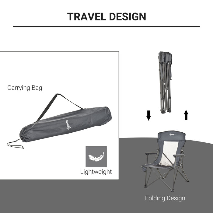 Heavy-Duty Folding Camp Chair with Cup Holder - Supports up to 136kg, Ideal for Outdoor Activities - Great for Campers, Festival-Goers & Beach BBQ Enthusiasts