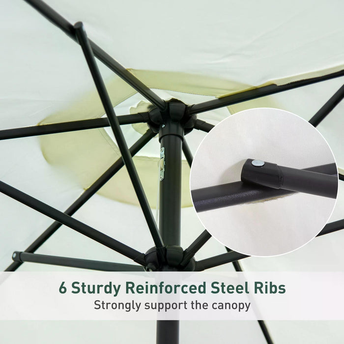 Patio Umbrella 2.7m with Tilt and Crank - Sun Shade Canopy, Cream White, Aluminium Frame - Ideal for Garden and Outdoor Relaxation