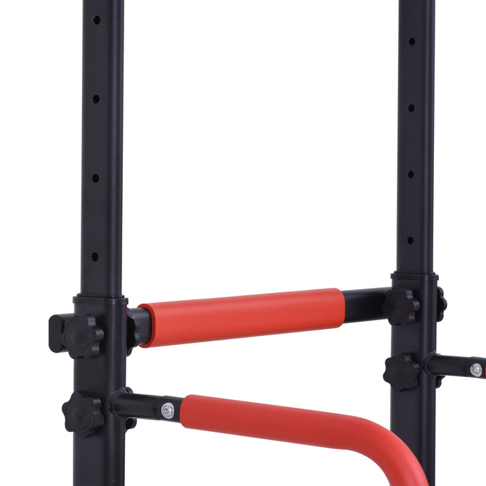 Multi-Purpose Steel Power Tower - Adjustable Height Pull-Up Station with Comfort Grips - Ideal for Full-Body Workout and Strength Training