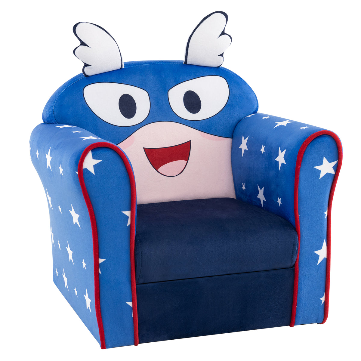 Child-sized Armchair - Plush Seating with Adorable Blue Pattern - Ideal Comfortable Seat for Children