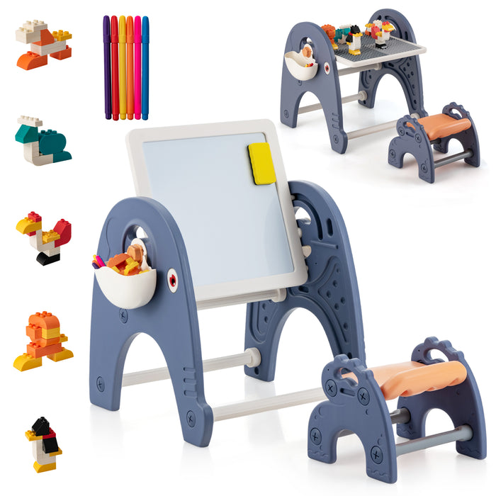 Art Easel for Kids - Include Stool, Ideal for Painting, Learning, Reading - Perfect Set for Young Artists and Busybodies
