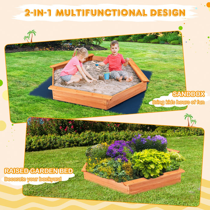Child's Play Sandbox - Durable Wooden Design with Oxford cover and Seating Space - Perfect for Outdoor Fun and Creativity for Children