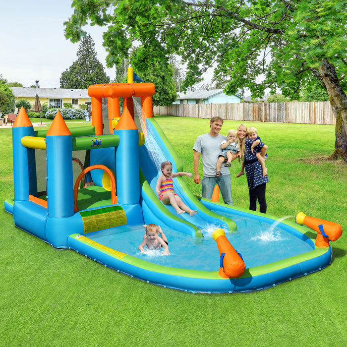 Inflatable Kids Bounce House - Featuring Long Slide and Included Air Blower - Perfect for Children's Outdoor Play and Parties