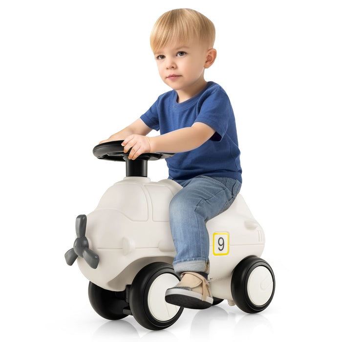 Plane Ride On Toy Car for Kids - With Cute Propeller and Flexible Steering Wheel - Perfect for Young Aviators and Enhancing Motor Skills