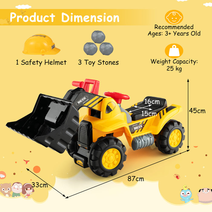 Kid's Bulldozer Toy - Adjustable Bucket, Interactive Sounds - Ideal for Imaginative Playtime Fun
