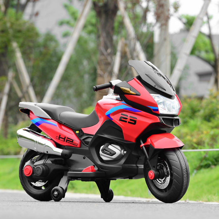 12V Electric Battery Powered Motorcycle - Ride On Toy with Training Wheels - Ideal for Beginners Learning Balance and Coordination
