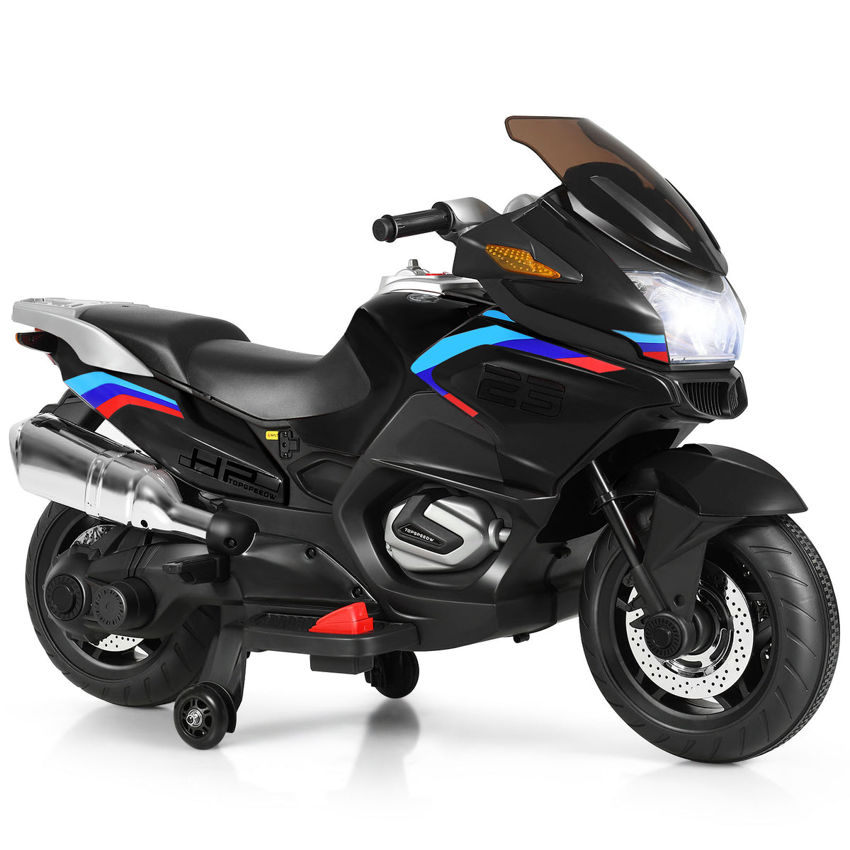 12V Electric Battery Powered Motorcycle - Ride On Toy with Training Wheels - Ideal for Beginners Learning Balance and Coordination