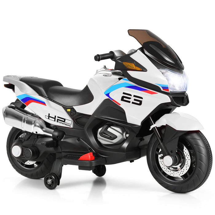 12V Electric Battery Powered Motorcycle - Ride On Toy with Training Wheels - Ideal for Beginners Learning Balance and Coordination