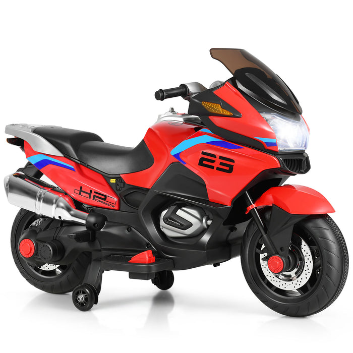 12V Electric Battery Powered Motorcycle - Ride On Toy with Training Wheels - Ideal for Beginners Learning Balance and Coordination