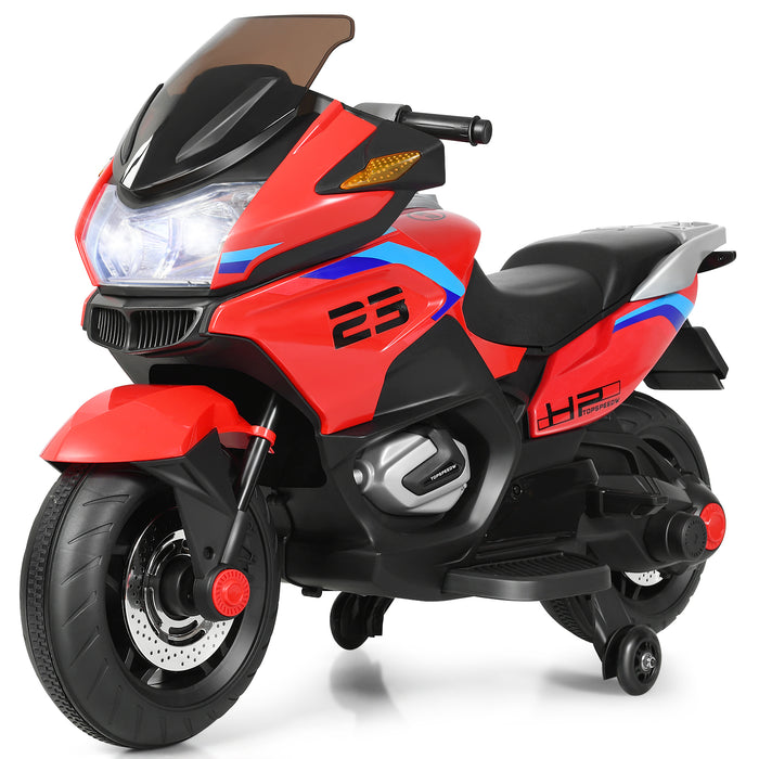 12V Electric Battery Powered Motorcycle - Ride On Toy with Training Wheels - Ideal for Beginners Learning Balance and Coordination