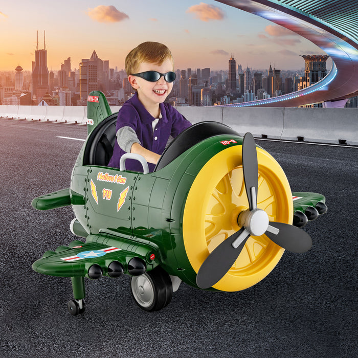 Ride-On Toy Airplane Car for Kids - Electric Power, Joysticks, Remote Control Features - Perfect for Imaginative Play and Motor Skills Development