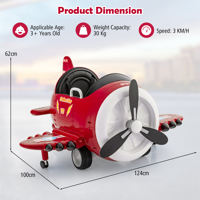 Ride-On Toy Airplane Car for Kids - Electric Power, Joysticks, Remote Control Features - Perfect for Imaginative Play and Motor Skills Development