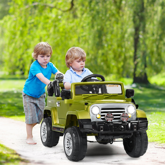 Jeep Style Kids Car, Battery Powered - Black Ride-on Toy Vehicle with Remote Control - Ideal Fun and Adventure for Little Explorers