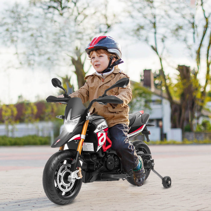 Ride-On Motorcycle for Kids - 12V Battery Powered Toy with Music and LED Light in Red - Perfect for Imaginative Outdoor Play